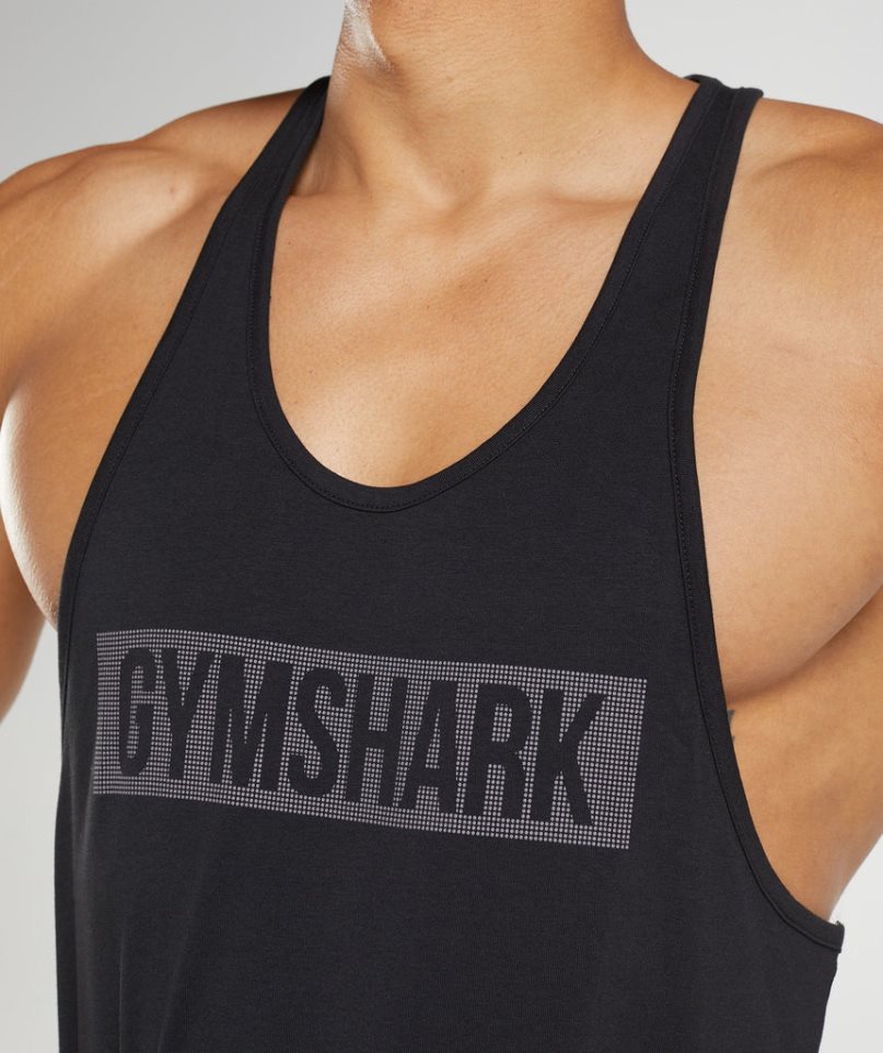 Podkoszulki Gymshark Block Stringer Męskie Czarne | PL 248LBC